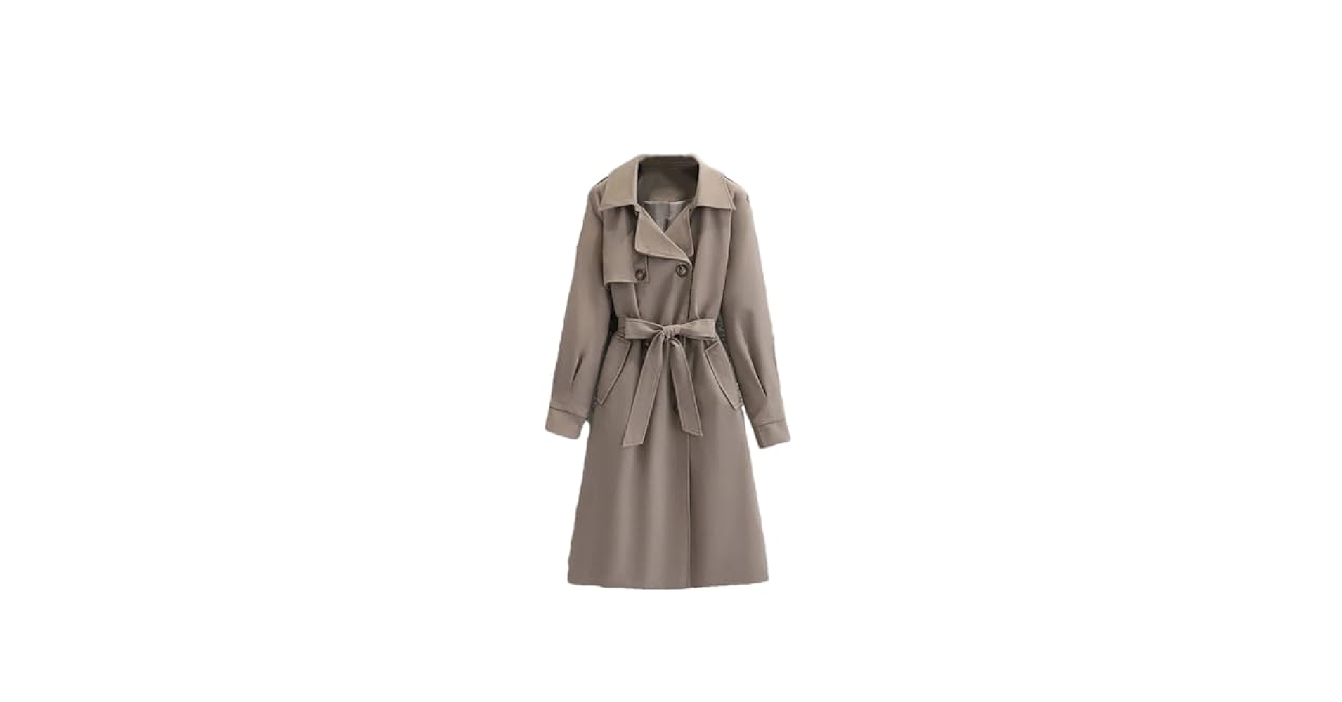 Amazon.com: Elegant Mid-Length Trench Coat With Sashes Women
